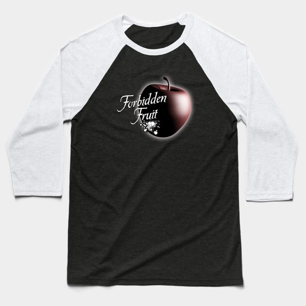 Forbidden Fruit Baseball T-Shirt by dinoneill